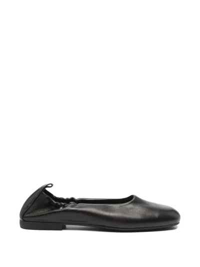Copenhagen Gathered-ankle Ballet Flats In Black