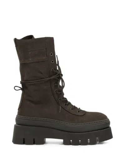 Copenhagen Lace-up Platform Boots In Brown