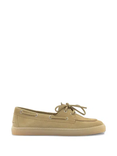Copenhagen Beige Calf Suede Loafers In Brown