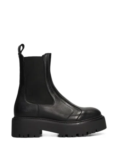 Copenhagen Leather Ankle Boots In Black