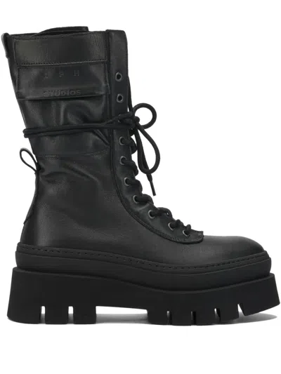 Copenhagen Leather Boots In Black