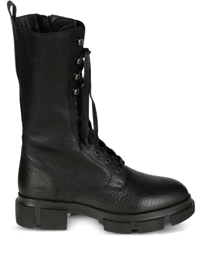 Copenhagen Leather Combat Boots In Black