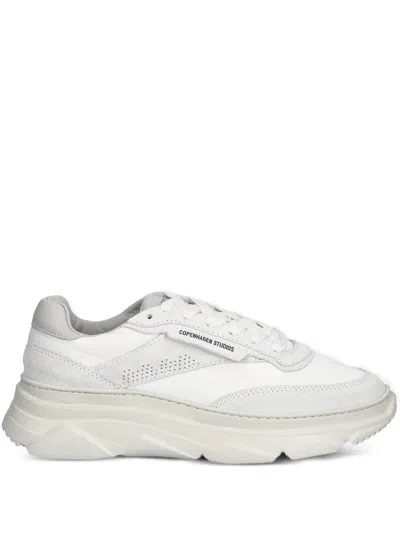 Copenhagen Leather Panelled Chunky Sneakers In White