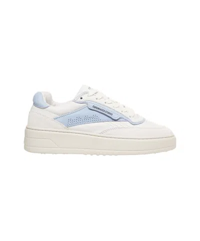 Copenhagen Leather White Sneakers With Unique Top Stitching