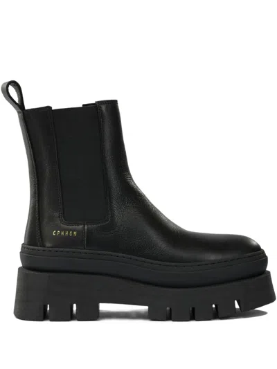 Copenhagen Platform Lug-sole Boots In Black