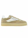 Copenhagen Beige Leather Sneakers With Unique Heel Detail In Sand