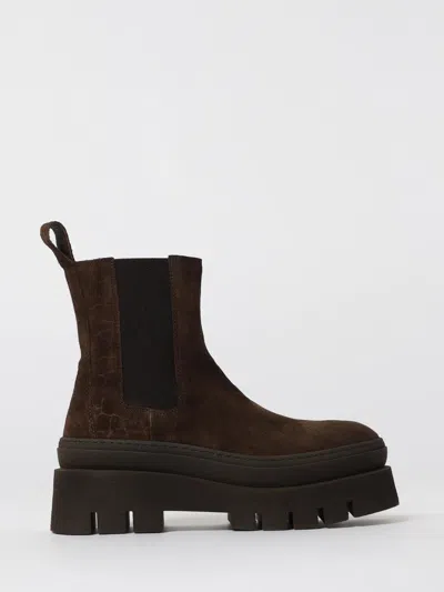 Copenhagen Chocolate Nubuck Croco Boot In Brown