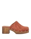 Copenhagen Shoes Woman Mules & Clogs Rust Size 8 Leather In Red