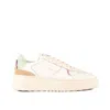 COPENHAGEN COPENHAGEN SMOOTH LEATHER AND SUEDE WHITE AND MINT SNEAKERS