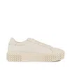 Copenhagen Snkeakers With Cream Grooved Platform Sole In White