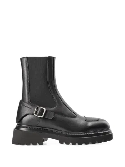Copenhagen Studios Buckle-detail Leather Ankle Boots In Blue