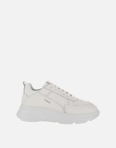 Copenhagen Studios Cph40 White Leather Sneakers With Contrasting Pleats