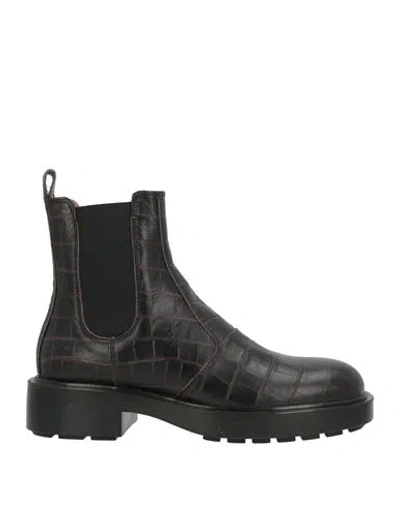 Copenhagen Studios Cph444 Woman Ankle Boots Dark Brown Size 9 Leather