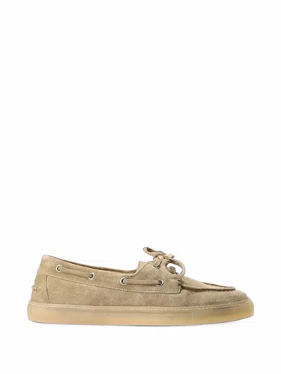 Copenhagen Studios Lace-up Calf Suede Loafers In Neutral