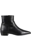 Copenhagen Studios Leather Pointed-toe Zip Ankle Boots In Black