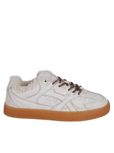 Copenhagen Cph63 Fur-trim Leather Sneakers In White