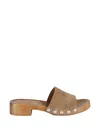 Copenhagen Studios Stud-embellished Suede Clogs In Brown