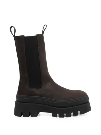 Copenhagen Studios Suede Chunky-sole Chelsea Boots In Brown