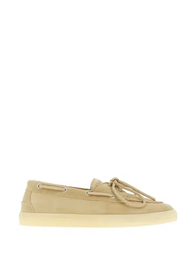 Copenhagen Studios Suede Lace-up Boat Shoes In Animal Print