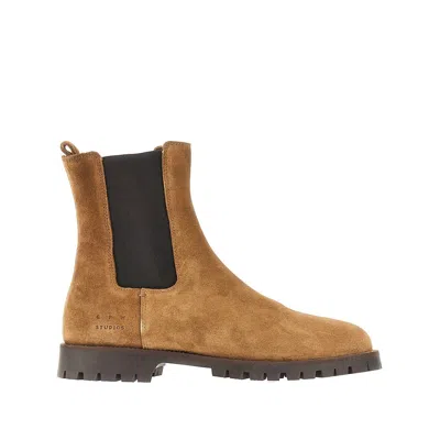Copenhagen Studios Suede Leather Chelsea Boots In Brown