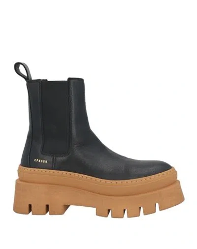 Copenhagen Studios Woman Ankle Boots Black Size 6 Calfskin, Rubber