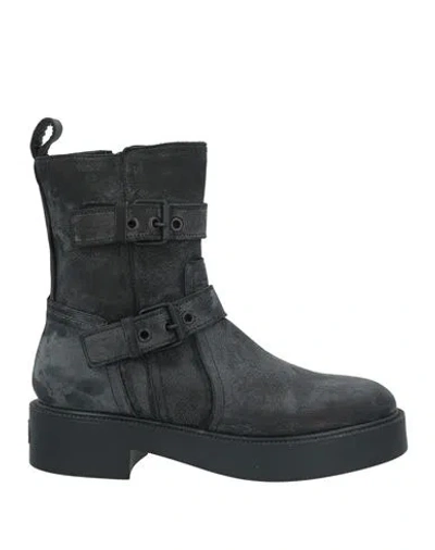 Copenhagen Studios Woman Ankle Boots Charcoal Size 8 Calfskin In Grey