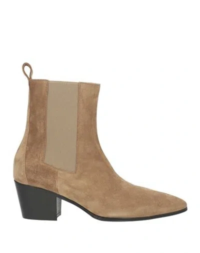 Copenhagen Studios Woman Ankle Boots Khaki Size 9 Leather In Neutral