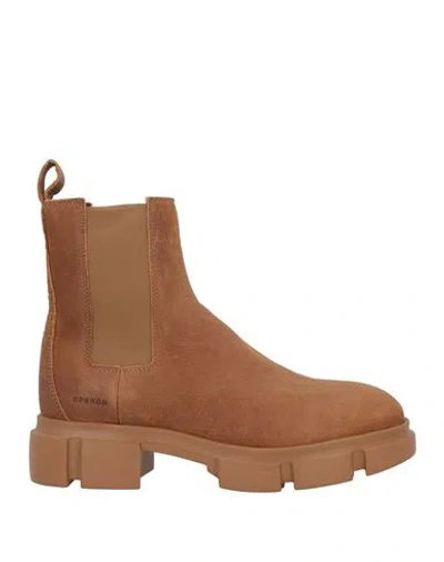 Copenhagen Studios Woman Ankle Boots Tan Size 6 Leather In Brown