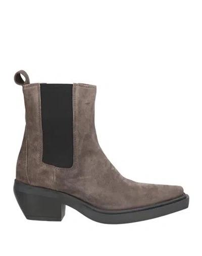 Copenhagen Studios Woman Ankle Boots Taupe Size 8 Leather In Gray