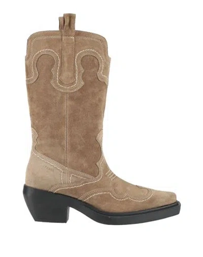 Copenhagen Studios Woman Boot Khaki Size 7 Leather In Brown