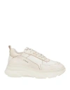 Copenhagen Studios Cph46 Leather White Sneakers With Logo In Beige