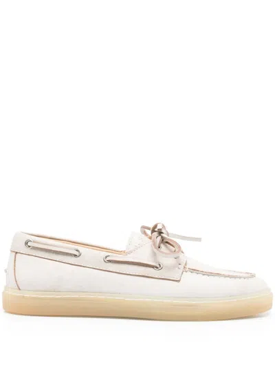 Copenhagen Suede Boat Shoes In Neutral