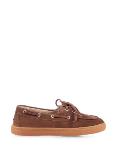 Copenhagen Suede Boat Shoes In Brown