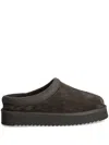Copenhagen Suede Flat Mules In Gray