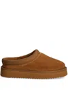 Copenhagen Suede Platform Slippers In Brown