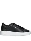 Copenhagen Vitello Leather Lace-up Sneakers In Black