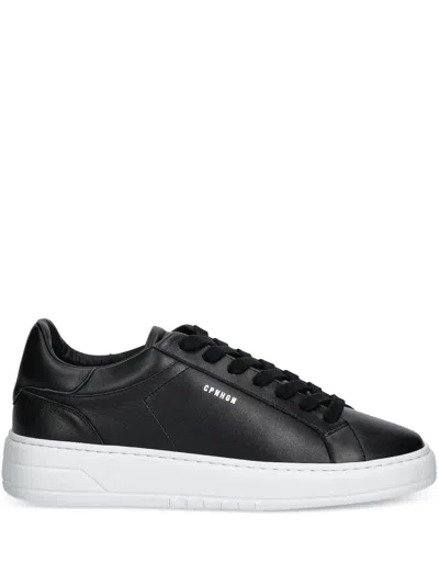 Copenhagen Vitello Leather Lace-up Sneakers In Black