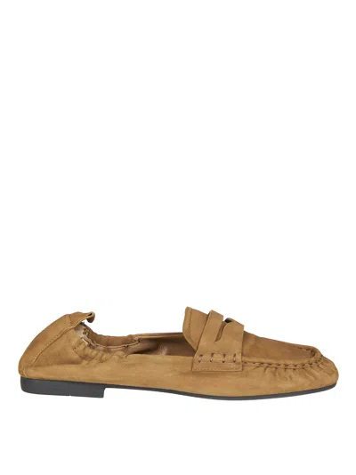 Copenhagen Warm Tan Stitched Slip-on Moccasins In Brown
