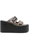 Coperni 100mm Double-strap Platform Sandals In Brown
