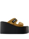 Coperni 100mm Platform Suede Sandals In Brown