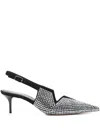 Coperni Crystal Embellished Star Cut Out Low Stiletto Shoes In Black
