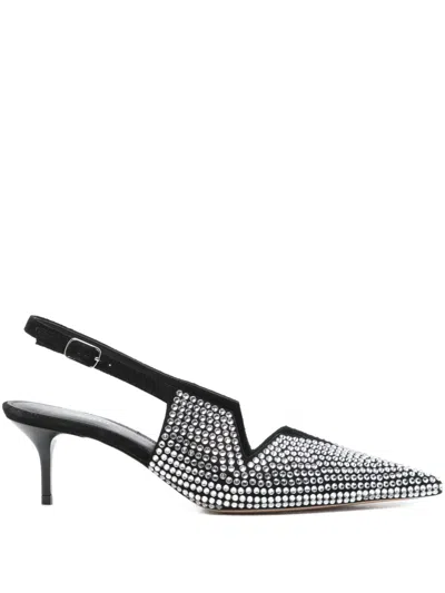 Coperni 60mm Crystal-embellished Slingback Pumps In Black