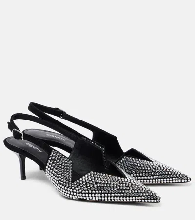 Coperni 65 Crystal-embellished Leather Pumps In Black