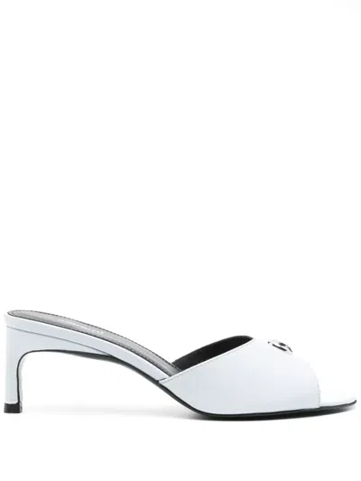 Coperni Light Blue Calf Leather Open Toe Sandals In White