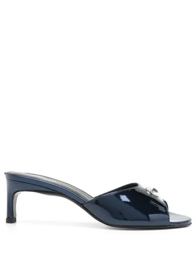 Coperni 65mm Logo-plaque Mules In Blue