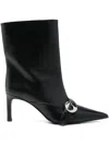 Coperni 70mm Buckle-fastening Pointed-toe Boots In Black
