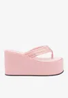 Coperni Satin Sandals With Logo Patch On The Side In Pink