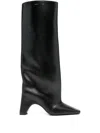 Coperni Knee-high Black Boots With Sculptural Heel In Black