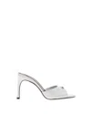 Coperni 95mm Open-toe Mules With Silver-tone Logo Plaque In White