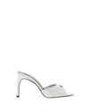 Coperni 95mm Open-toe Mules With Silver-tone Logo Plaque In White